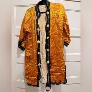 Vintage Japanese Mid length Duster Orange and Black Women's Coat